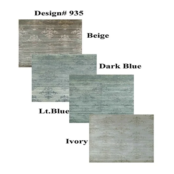 Luxury Shaggy Silk Printed Rug Carpets Hand Knotted Bamboo Wool Embroidered Rugs on Sale for Home Room Door and Bathroom