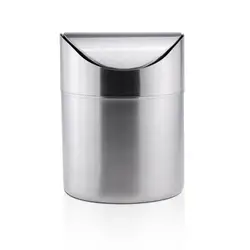2019 Recycle Small Stainless Steel Creative Trash Can 1.5L  With Swing Lid for Office Bathroom Kitchen Waste Basket