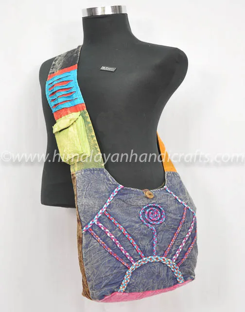 Patchwork Bohemian Fashion Tie Dye Handmade in Nepal Crossbody Boho Hobo Ladies Fashion Hippy Shoulder Bag RSCB-284 a