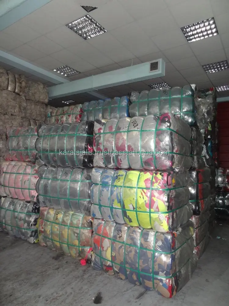 
FABRIC CUTTINGS MIX COLORS AND MIX QUALITY (COTTON - LYCRA, COTTON etc.) BALES (TEXTILE WASTE) FOR FELT 