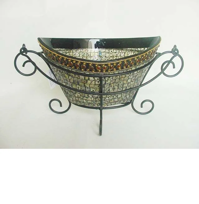 Bowls Boat Shape Mosaic With Stand