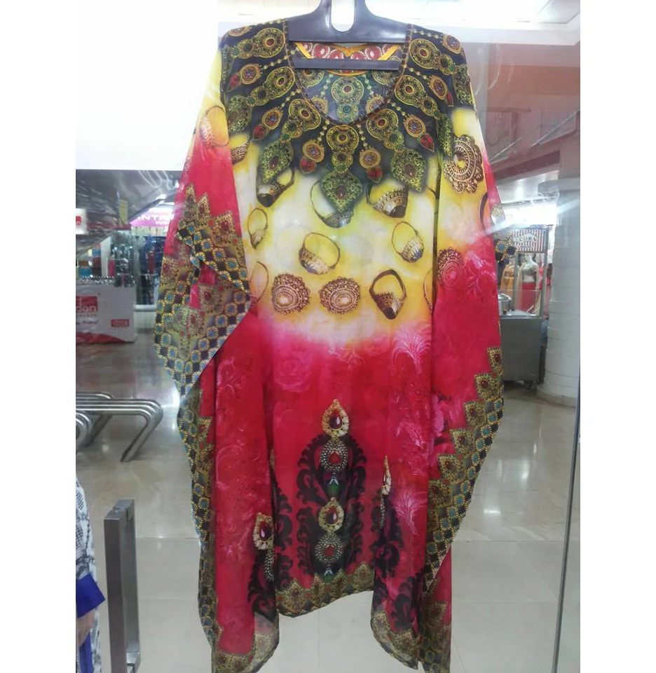 Women Wear Soft Fabric Digital Printed Caribbean Kaftan
