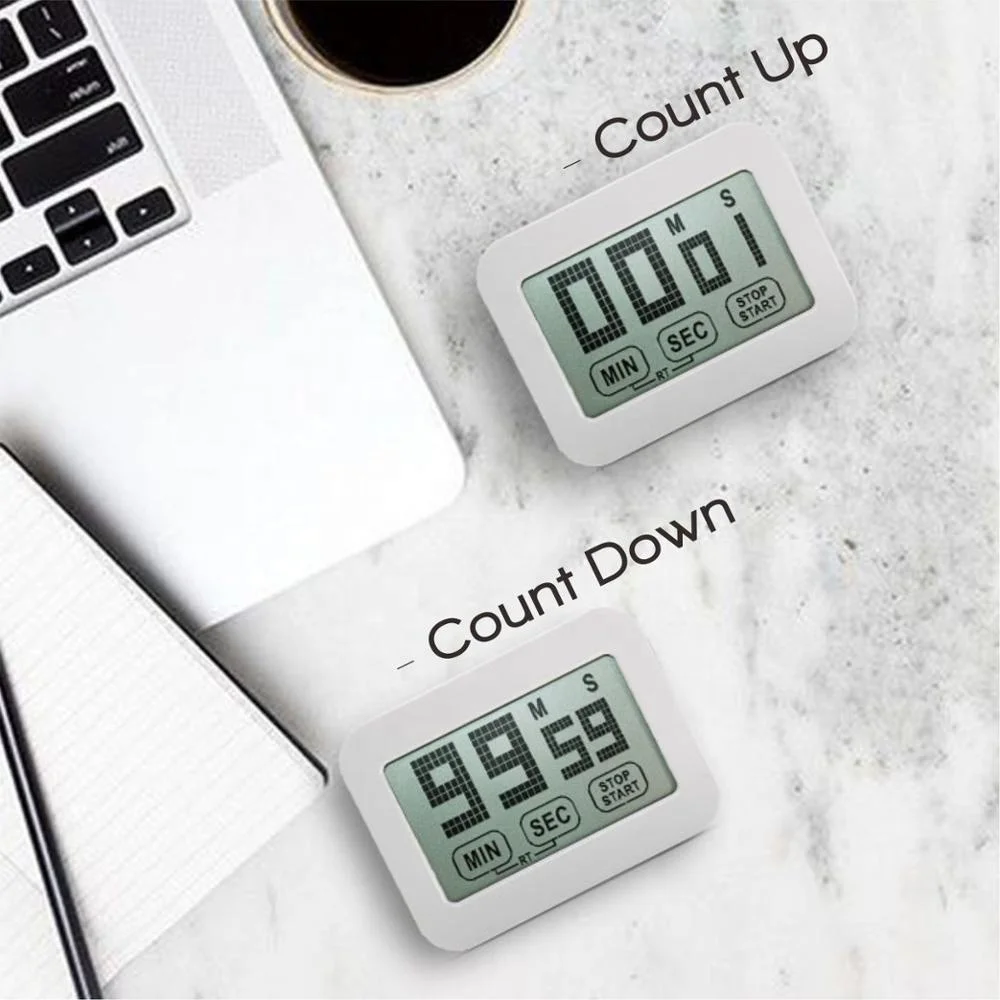 Touch Screen Scrolling Digit Timer with Stand and Fridge Magnet