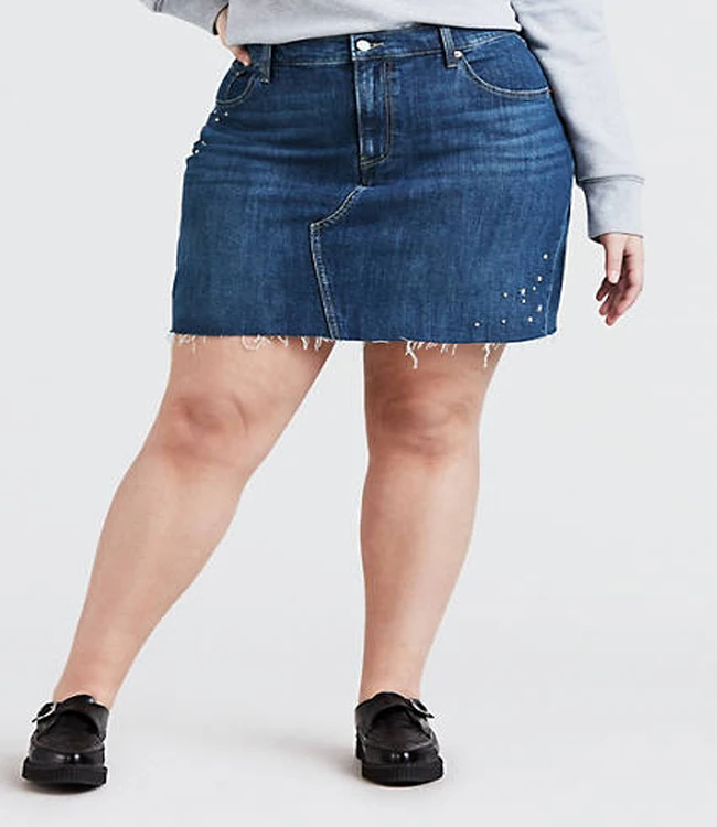 Factory Price Hot Selling Ladies High Waist Mini Skirt Cotton Spandex Short Denim Skirt Button Decoration Streetwear XL Women