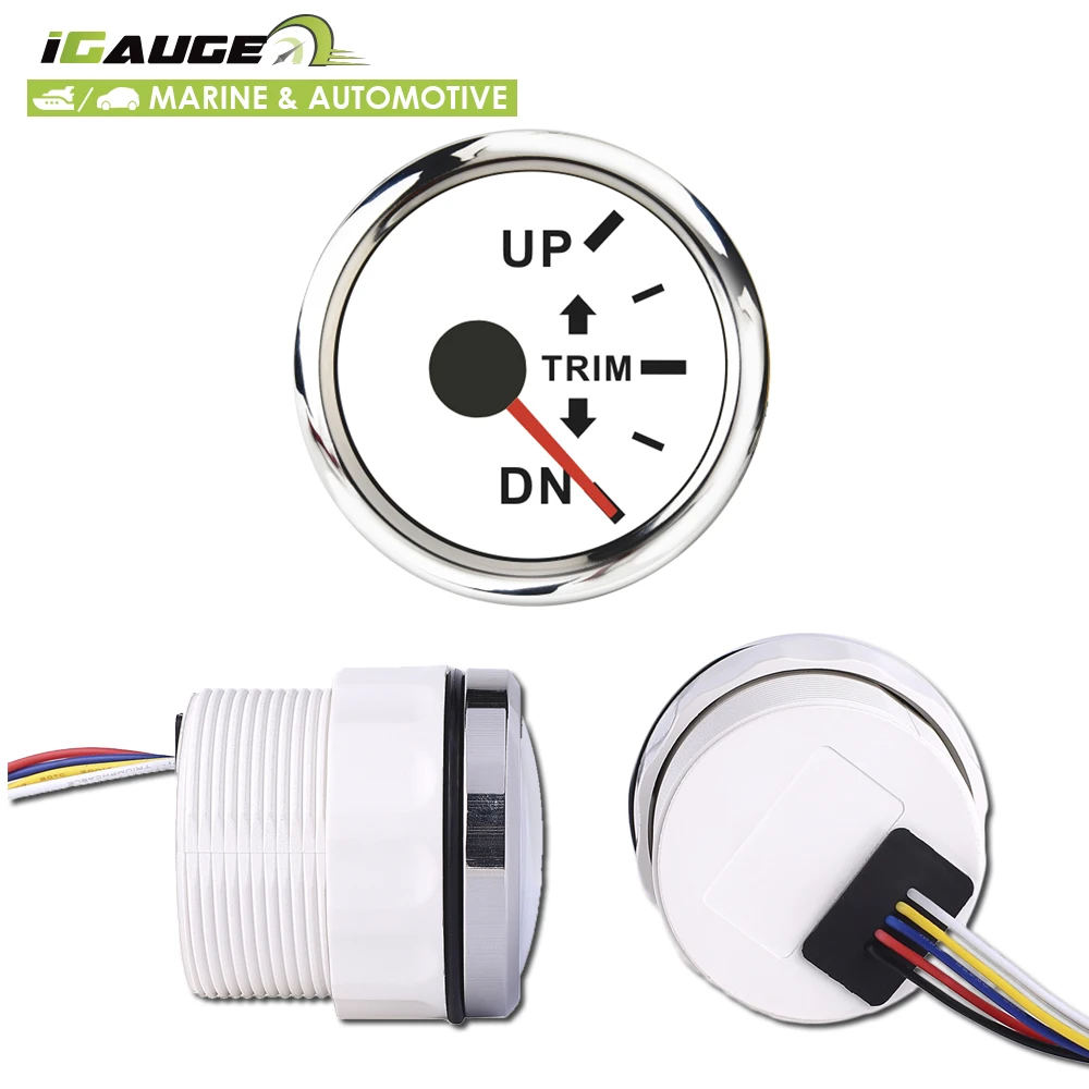 Высококачественный белый водоотталкивающий бортовой правый манометр для морских и автомобильных автомобилей, 2-1/16 дюйма, 52 мм