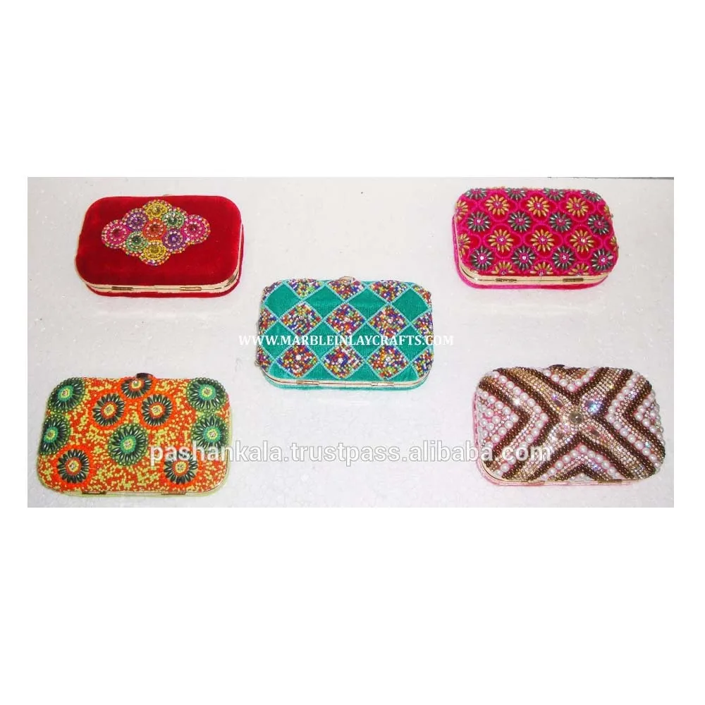 Manufactured Of Beaded & Zari Embroidery Clutch Purses