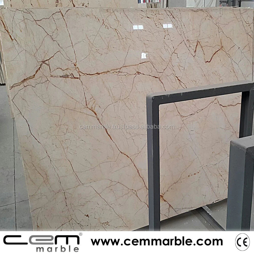 2024 Premium High Quality Luxury Fashion Model Sofita Beige Marble Slab 2cm Polished Natural Stone Made in Turkey CEM-SLB-50