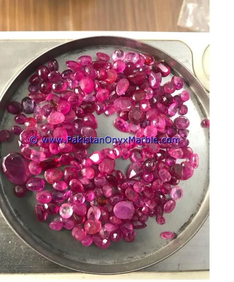 Heat-Treated Afghan ruby faceted cut stones shapes