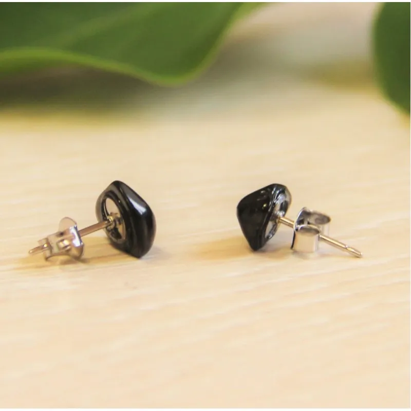 Серьги-гвоздики Shungite серьги для балансировки и исцеления корневой чакры натуральный аутентичный Шунгит из