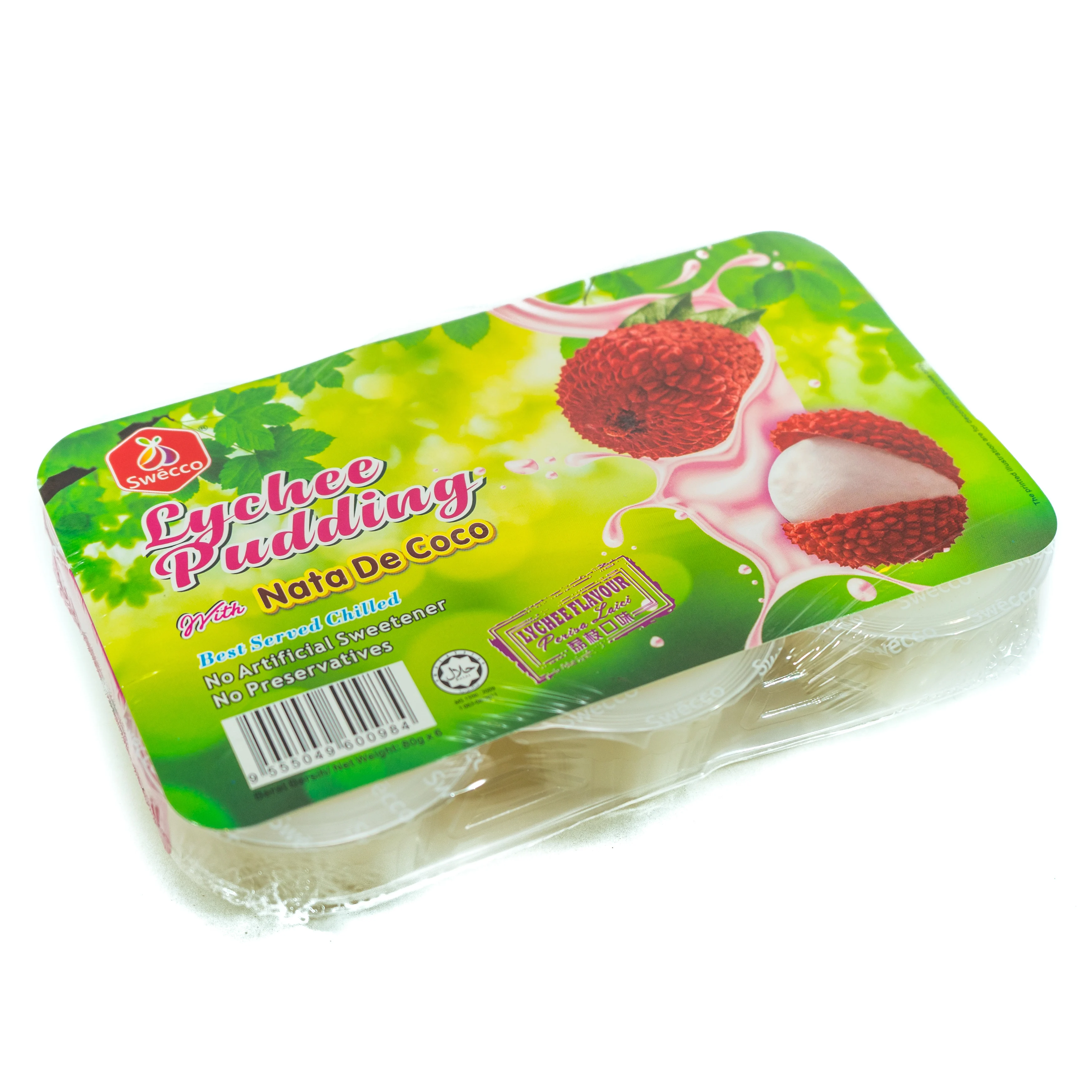 Премиум качество Малайзия OEM/ODM молочный фруктовый пудинг с вкусом Nata de Coco личи 3 чашки x 80 г