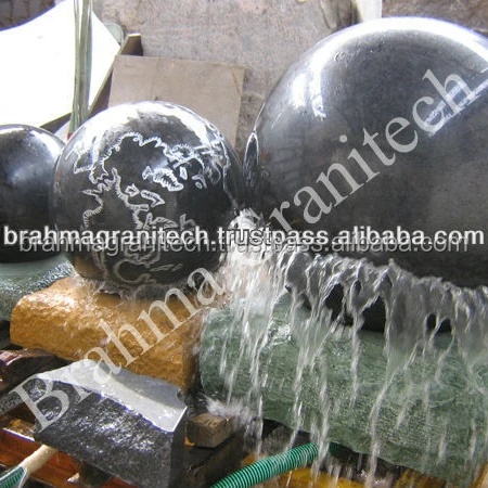 outdoor landscape stone water fountain ball