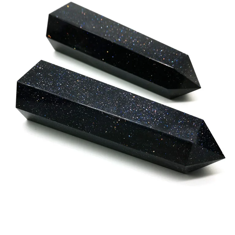 Wholesale Beautiful Golden Blue Sandstone Quartz Stone Crystal Wands Healing