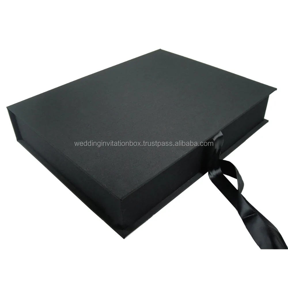 Large Black Silk Photo Album Wedding Box From Thailand