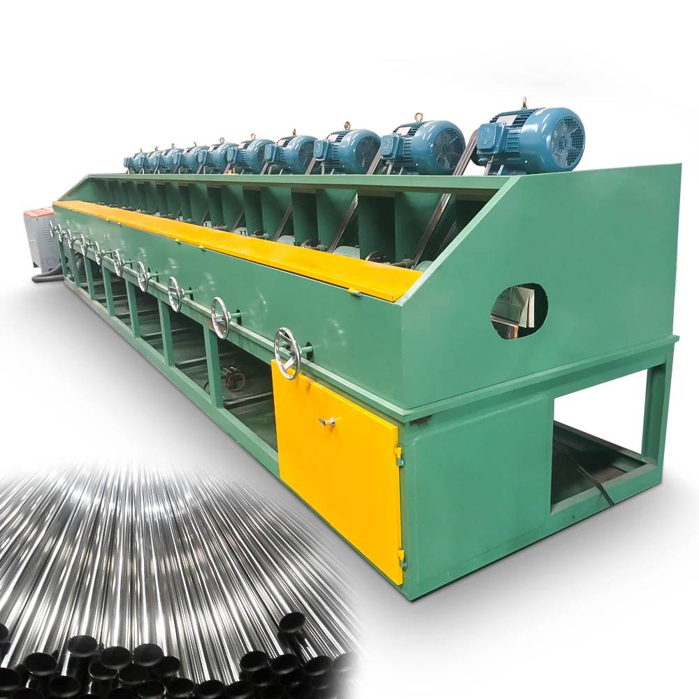High Speed Metal Round Pipe Rod Bar Grinding Buffing Polishing Machine