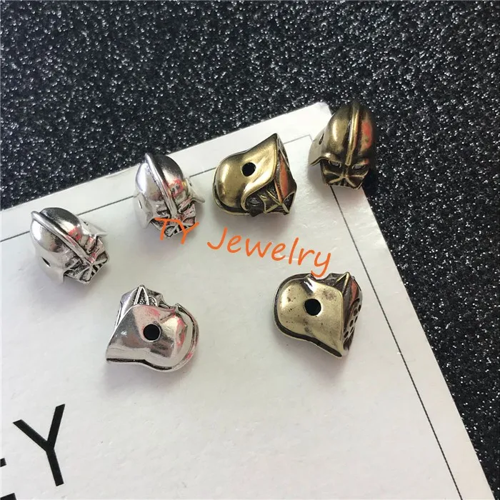 Brass Stormtrooper Helmet Pave Zirconia Spacer Beads For Jewelry Making DIY Lead Free & Nickel Free