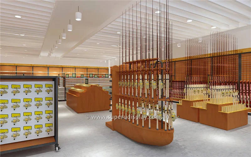 Shop Fish Custom Design Fishing Rod Display Rack Stand Fishing Pole Reel Stand Display