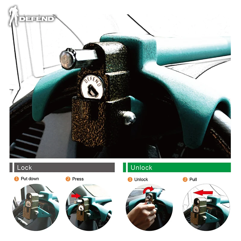 stock on sale car anti theft automobile vehicle anti-theft steering wheel lock