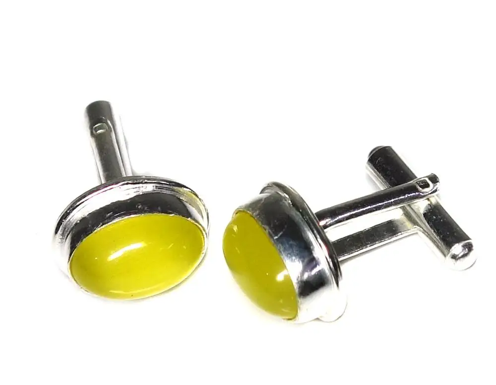 
Anniversary Gifted Jewelry amazing 925 sterling yellow monalisa awesome silver plated cufflinks 