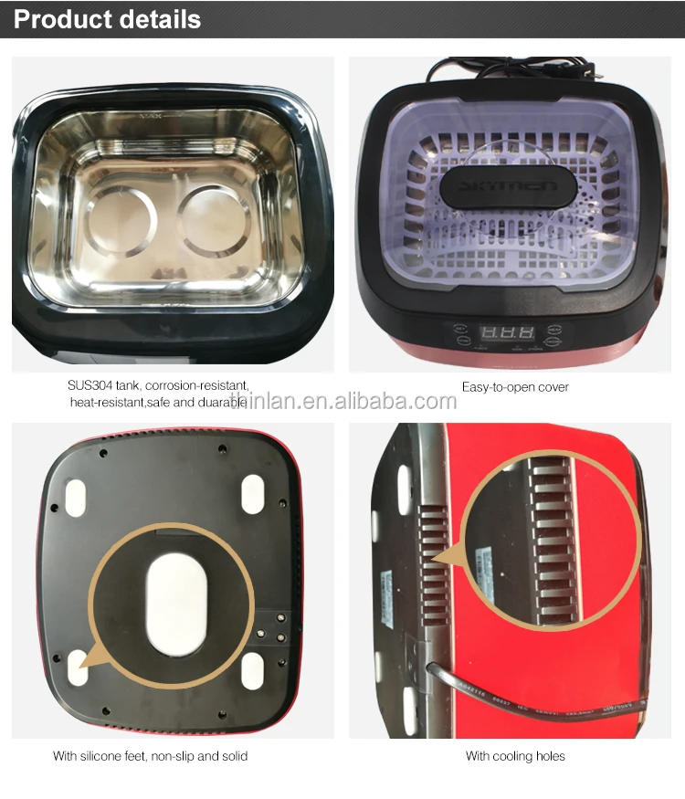 2018 trending products digital ultrasonic cleaner price denture ultrasonic cleaner for Washing Jewelry Washer with CD Watch Hold