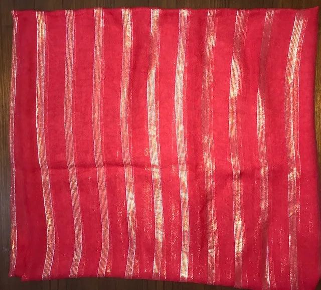 new Iridescent Multi colored and  Silver Lurex Silk chiffon Scarf