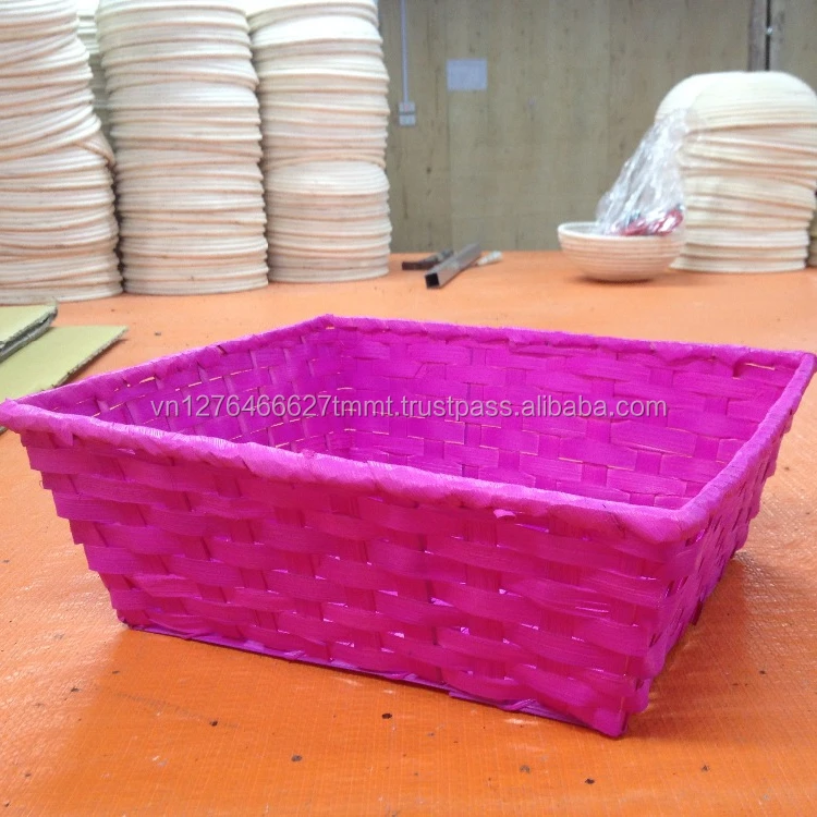 Оптовая продажа, дешевые цветные Бамбуковые Подарочные корзины/бамбуковая подарочная корзина пустая