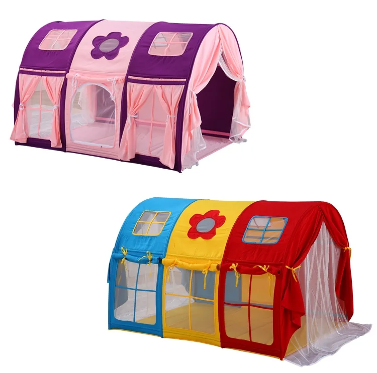 2021 новейшая кровать Лофт малыш кровать в сосновой древесине с тканевой палаткой кровать