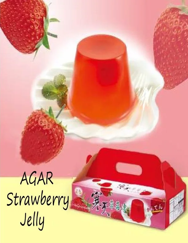 
Strawberry agar jelly 