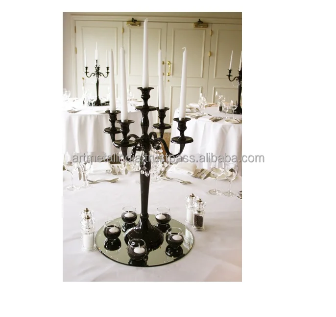 Хрустальный черный канделябр новый подсвечник для свадебных и праздничных декораций металлические подсвечники