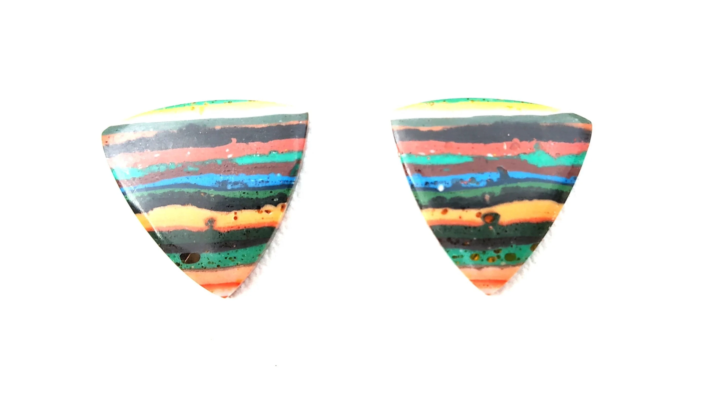 Unique Triangle Shape Natural Rainbow Calsilica Cabochon Loose Gemstone Jewelry Making Stone Collection Style Cut