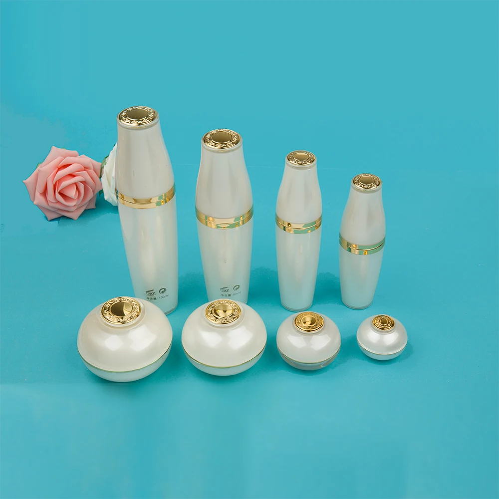 Завод Hengsheng производит пластиковые горячее тиснение 50 мл 30 г Белая пустая акриловая бутылка косметический контейнер банка с крышками