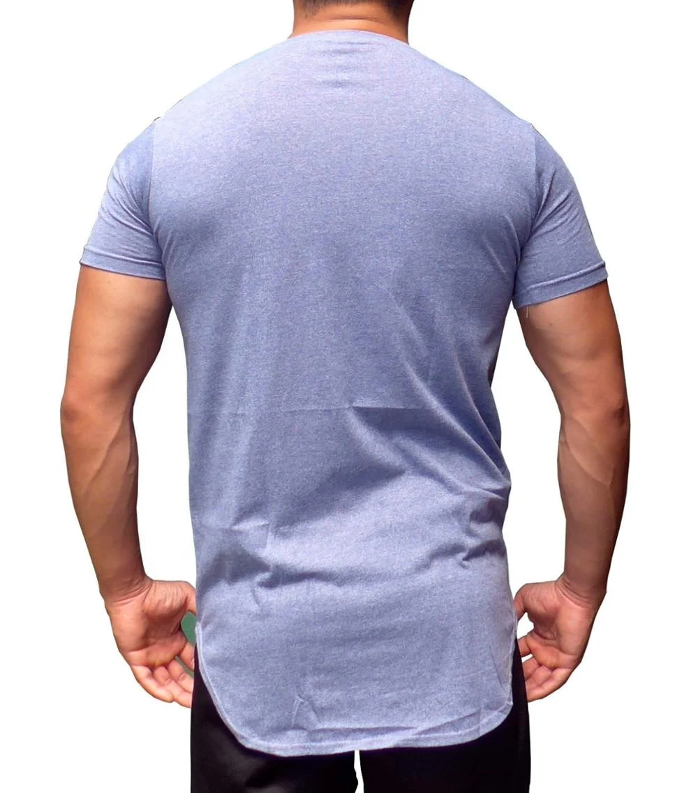 Customized Men Top quality Cotton Curved Hem /Scoop Bottom T Shirt