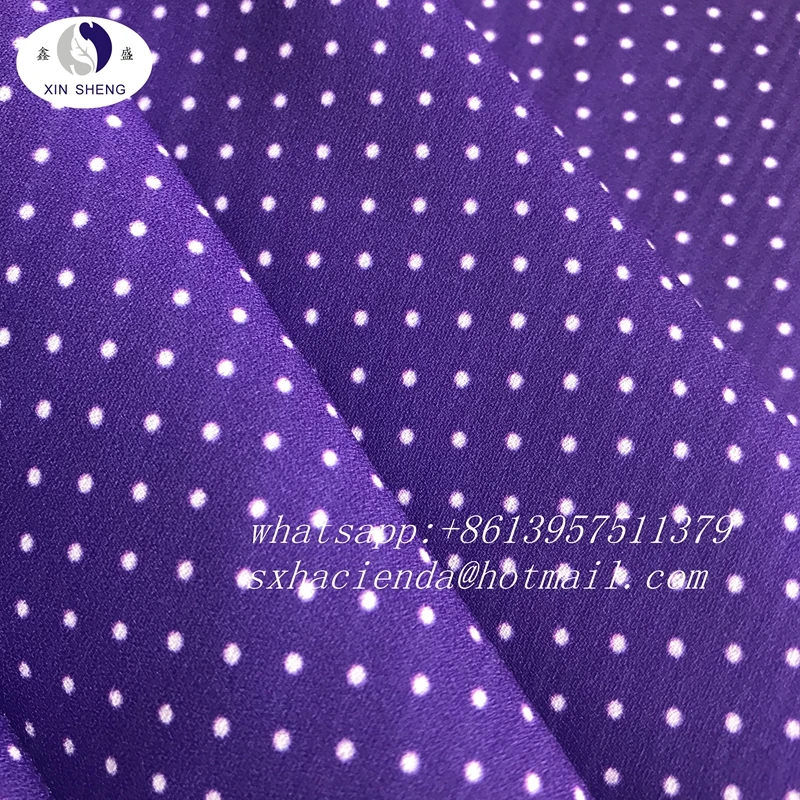 custom digital printed exquisite dot design 100% polyester chiffon moss crepe  for dress  fabric
