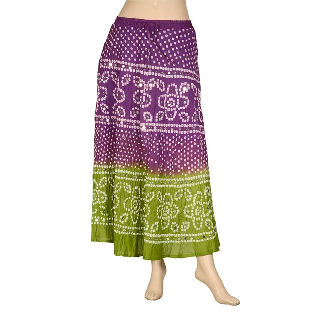 wholesale jaipuri bandhej skirt Bandhani long Skirt with sequins work