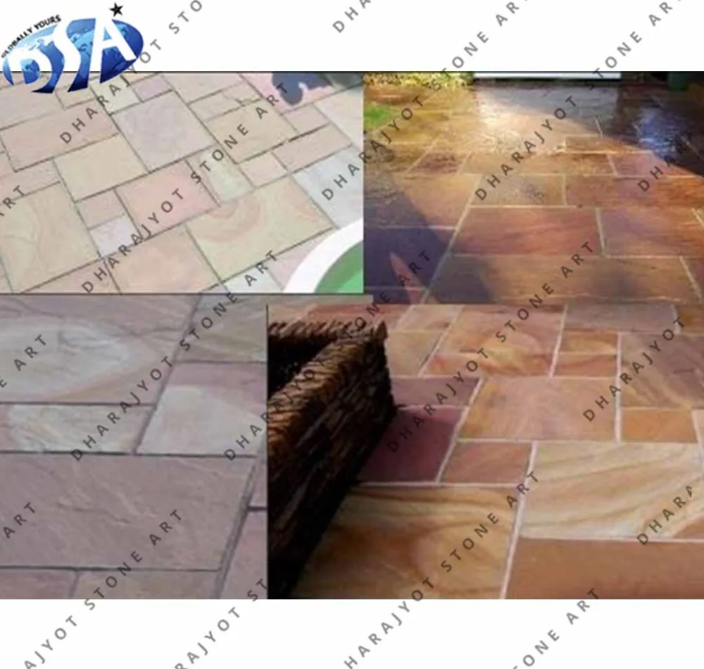 modak pink sandstone paving tiles outdoor garden decor
