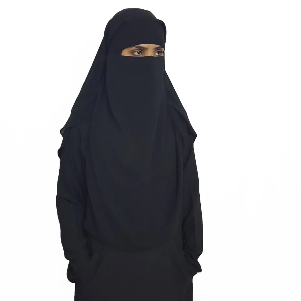 Новый длинный Naqab двойной слой черный Niqab для мусульманских