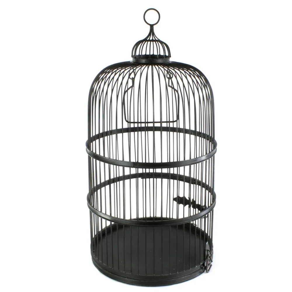 Black round shaped decorative bird cages metal wholesale,wholesale bird breeding cages