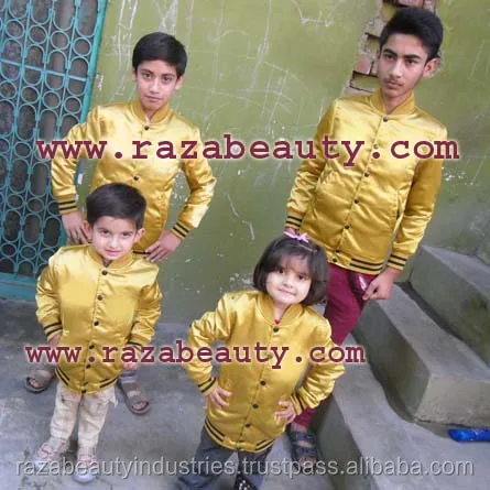Red Kids Satin Varsity Jackets, Satin Baseball Jackets, Youth Bomber Jackets