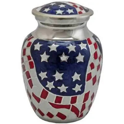 Классические похоронные урны для кремации домашних питомцев с американским флагом в стиле погребания металлические латунные/алюминиевые