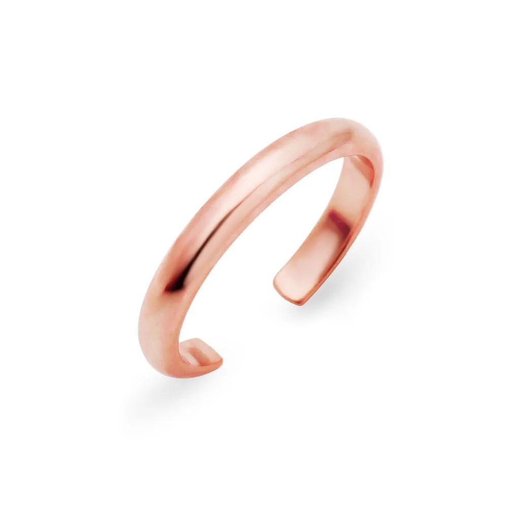 Rose Gold Sterling Silver Plain Adjustable Toe Ring