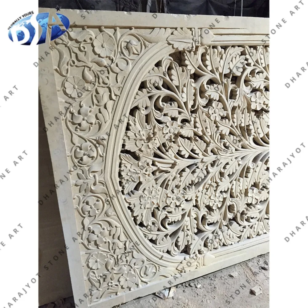 
white sandstone beautiful hand craft home outdoor big jali 