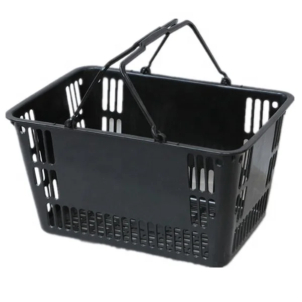 Shop good quality handle  plastic supermarket shopping basket for store