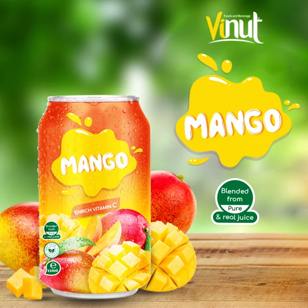 330ml Canned Real Orange Juice Enrich Vitamin C