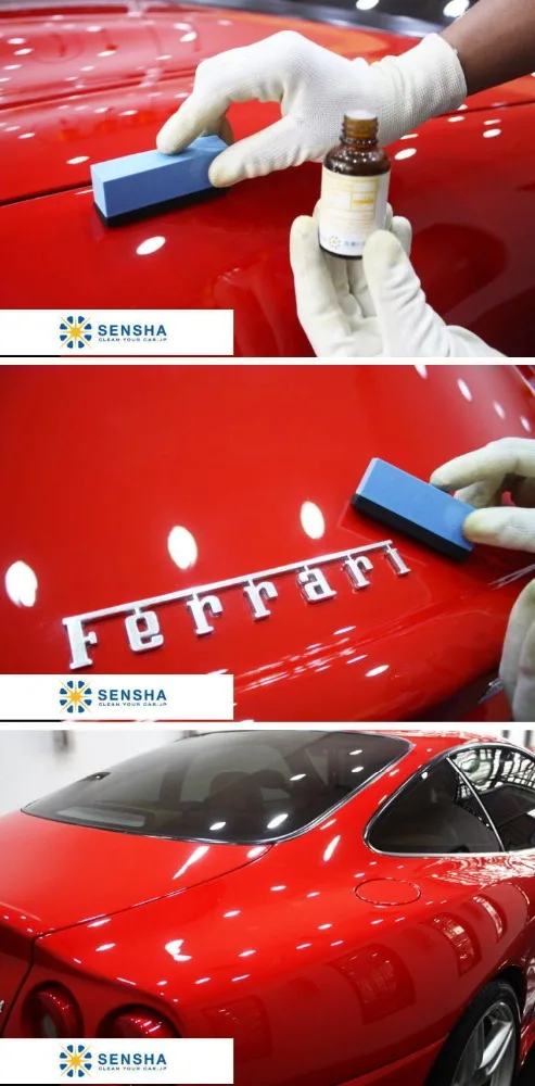 Нано-покрытие стекла автомобиля с украшением в виде кристаллов свечение 3 года покрытие 15 мл