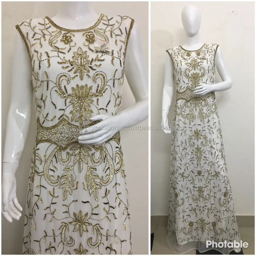 New Super Gorgeous Beautifully Embellished Hand Beaded Cocktail Party Wear Dress sleeveless Night Club Evening Wear Dress