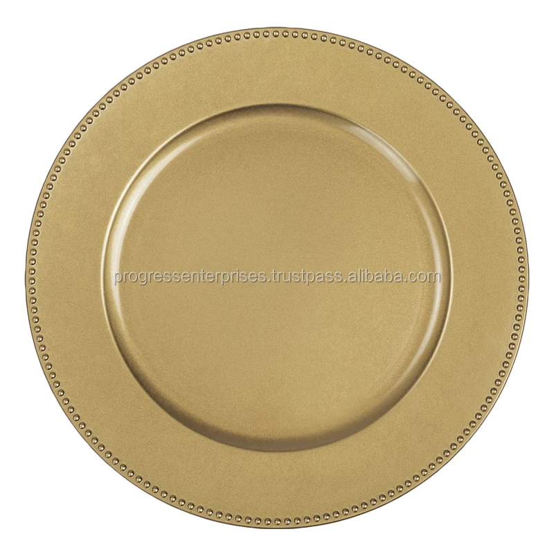 Bulk metal 30cm 33cm stainless steel plate chargers wedding golden decorative fruit charger under plate