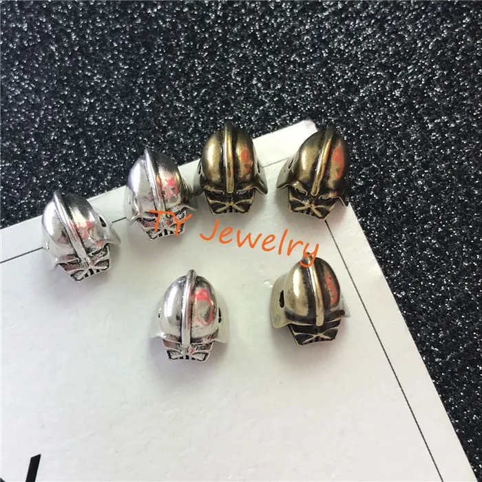 Brass Stormtrooper Helmet Pave Zirconia Spacer Beads For Jewelry Making DIY Lead Free & Nickel Free