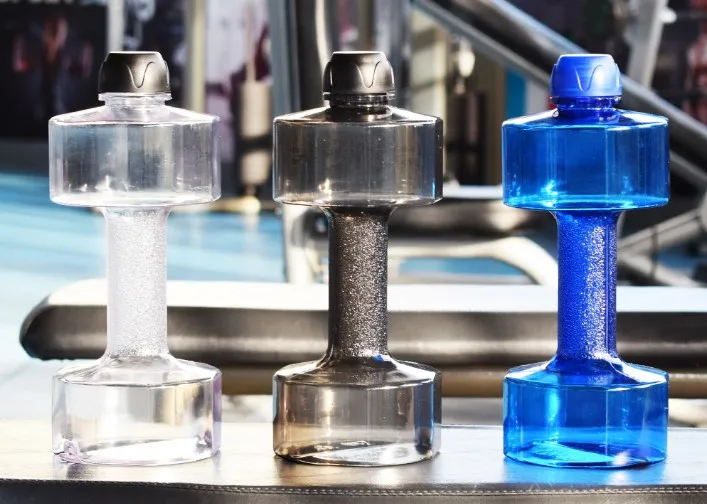 
40Oz Gym Sports Dumbbell Water Bottle Barbell Bucket Outdoor Workout Kettle Plastic Drinking Bottles 1200ML Fitness Water Jar 