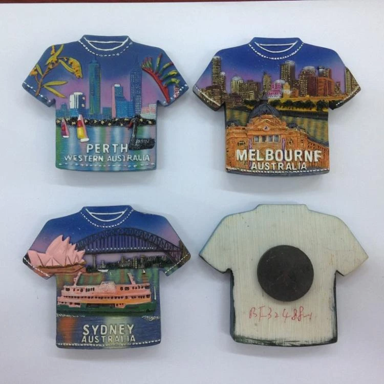 Australia souvenir gift Factory cheap custom Polyresin 3d  fridge magnet