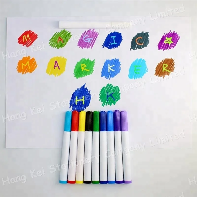 Rainbow magic white water color changing magic marker pens