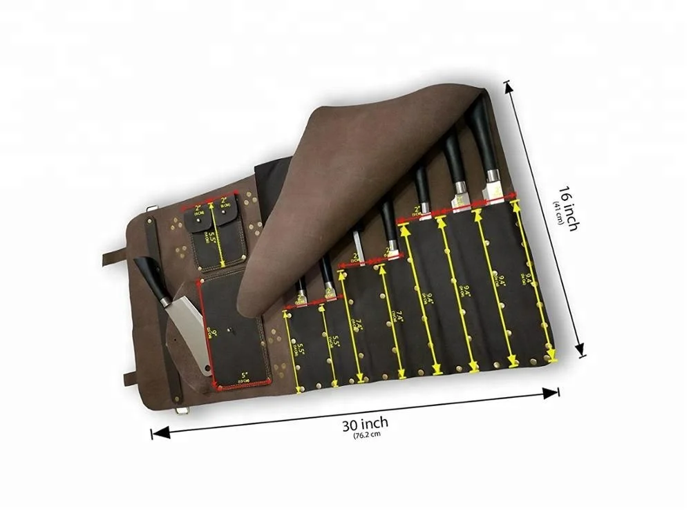 Factory Manufacturing Portable Chef Knife Roll Bag Case MKL-725